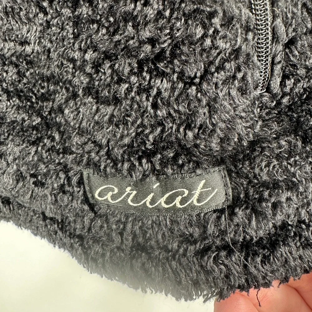 Ariat Black Fleece Jacket‎ Button Front Zip Pockets Women's M/M